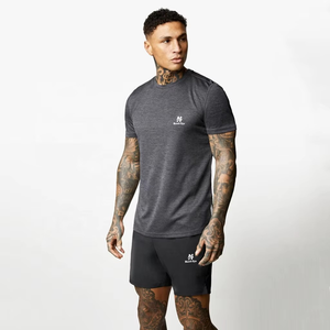 Camiseta de Manga Corta para Hombre, Cuello Redondo, Color Gris Oscuro, Tejido de Poliéster de Secado Rápido, Estilo Casual de Verano - Product Image 1