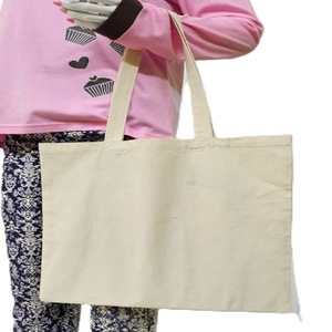 Bolsa de Mano Ecológica de Algodón Orgánico Reciclable con Asa Larga, Reutilizable para Compras, Personalizable con Serigrafía - Product Image 1