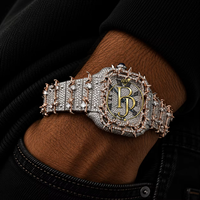 Reloj Cuadrado de Lujo de Cuarzo con Baño de Oro Rosa, Acero Inoxidable, Diseño de Espinas, Esfera de Cristal Pavé, Números Romanos, Ecológico, 10 Bar