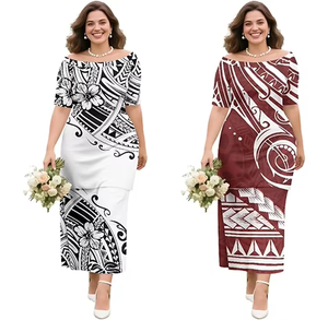 Ropa Isleña, Prendas del Pacífico, Puletasi Samoano, Conjunto de Vestido Polinesio Casual y Elegante - Product Image 1