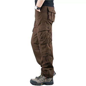 Pantalones Cargo Multibolsillos al por Mayor, Pantalones de Pierna Recta Holgados de Algodón Puro - Product Image 4