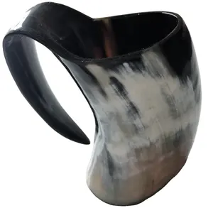 Viking Horn Mug Medieval Beer Ale horn glass drinking mug beer wine mugs Real cow horn beer cups by lametierartz