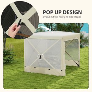 Tenda a baldacchino 8FT X 7FT resistente ai raggi UV con tende e zanzariere, riparo solare da campeggio e borsa per il trasporto - Product Image 4