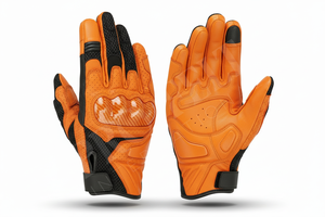 Whole Sale Genuine Leather Motorcycle Riding Gloves Custom Printed Own Logo Design Anti <b>Slip</b> Protective Motorbike Racing Gloves - Product Image 6