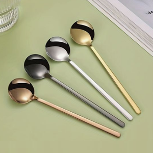 Cuillère à café en métal antique argentée et dorée avec finition miroir, couverts élégants pour les fêtes de Noël, ustensiles de cuisine en acier poli - Product Image 6