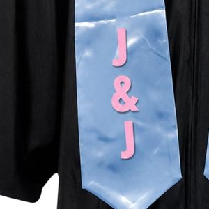 Étole de graduation en satin pour homme Jack & Jill avec lettres d'organisation, bleu clair, pour cérémonies et événements, vente en gros - Product Image 6