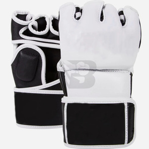 Service OEM Personnalisable Gants de MMA pour Hommes Fabriqués au Pakistan Demi-doigts en Cuir Anti-humidité Fermeture à Lacets Gants de Boxe Haute Performance - Product Image 1