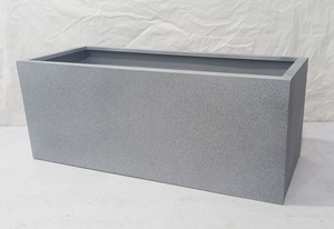 Jardinera Rectangular de Metal con Acabado Rústico Blanco, Maceta Larga para Interiores y Exteriores, Estilo Canaleta, Moderna para el Hogar - Product Image 3