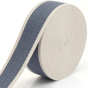 Ruban élastique en coton gris et blanc, bande de tissu durable pour les projets d'artisanat et de couture - Product Image 1