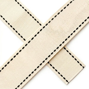 25mm White Grosgrain <b>Ribbon</b> Black Stitch Edge Wholesale for Apparel Finishing Fashion Accessories Sewing Crafts Packaging Use - Product Image 5