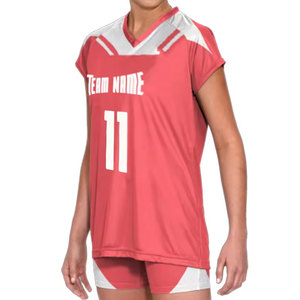 Maillot de volley-ball unisexe personnalisé, bleu, rouge, jaune, imprimé par sublimation, anti-humidité, sans manches, col en V, ajusté, taille adulte - Product Image 6