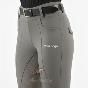 Leggings d'équitation personnalisés à marque privée avec grip en silicone intégral pour femmes, vente directe usine - Product Image 1