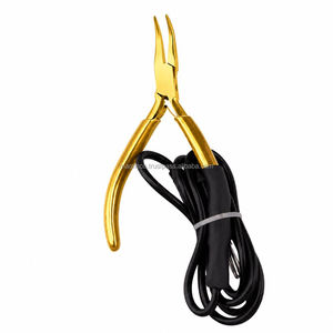 Alicates de punta curva y nariz doblada de alta calidad en rojo y dorado para la fabricación de joyería permanente, herramienta de micro soldadura DIY de mandíbula suave y peso ligero de 5 pulgadas. - Product Image 5