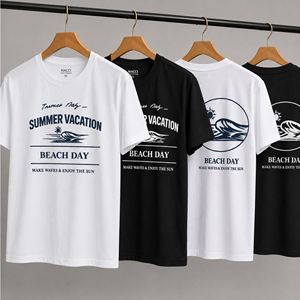 Camiseta de Verano para Hombre con Estampado, Manga Corta, Cuello Redondo, Corte Regular, 100% Algodón, Informal, Transpirable, con Logotipo y Foto Estampados en la Espalda - Product Image 2
