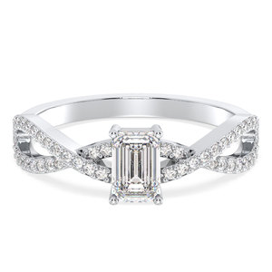 Anillo de Moissanita con Corte Esmeralda Personalizado REYES de 0.72Ct, Oro Rosa de 14K, Joyería Fina para Compromiso y Boda, Venta al Por Mayor para Mujeres - Product Image 6