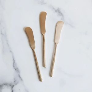 Couteaux à fromage et à beurre de luxe en laiton, finition mate avec laque alimentaire, excellent produit, ensemble de couteaux Palm - Product Image 3