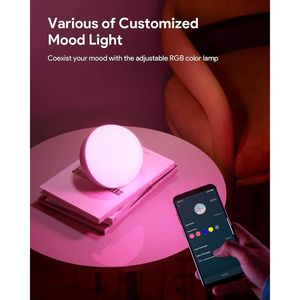 Lampada da Tavolo LED RGB Intelligente con Cambio Colore, Dimmerabile, Controllo tramite App/Voce, Compatibile con Camera da Letto/Comodino - Product Image 6