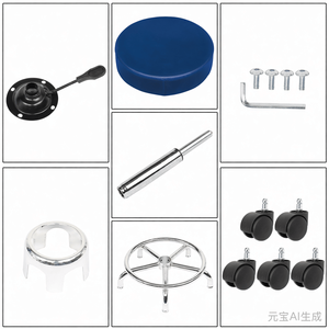 Sgabello Professionale da Salone in Nylon con Capacità di 150kg, Sollevamento a Gas Certificato SGS, Schiuma Modellata Spessa 8cm, Semi Pelle PU per Casa e Bar - Product Image 3