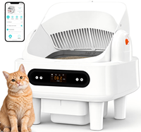 Litière pour animaux de compagnie électrique à toit ouvert, silencieuse 30 dB, avec tiroir à déchets 12 L, autonettoyante, avec radar anti-pincement et 4 capteurs de poids