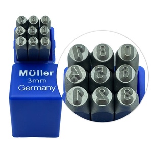 <b>German</b> Font Number 3mm Metal Steel <b>Stamp</b> Set - Product Image 2