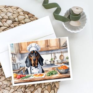 Lunatique A7 Taille 5x7 Noir Tan Coonhound Chef Cartes De Voeux Pack de 8 Cartes De Note Vierges avec Enveloppes - Product Image 2