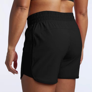 Shorts Deportivos de Punto para Mujer, Cintura Alta, Color Sólido, con Bolsillos, Secado Rápido, Material de Spandex y Poliéster - Product Image 5