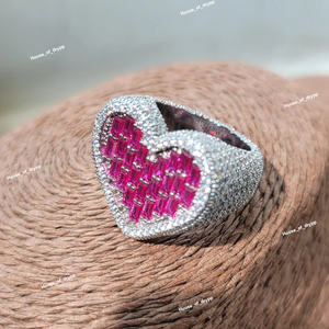 Bague Halo Carré Deux Tons Avec Centre Diamant Moissanite Brillant Rond Et Pavé Réglage Bande De Déclaration De Luxe Pour Hommes Femmes - Product Image 2