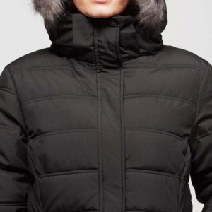 Parka Larga Acolchada de Poliéster Grueso Cortavientos con Acabado Mate y Cuello de Piel Sintética, a la Moda para Invierno, MOQ Bajo, Personalizable - Product Image 5