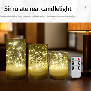 Vela con Control Remoto Recargable por USB TOOWIN, Lámpara de Vela LED Electrónica, Adorno de Boda de Acrílico y Parafina, Decoración - Product Image 5