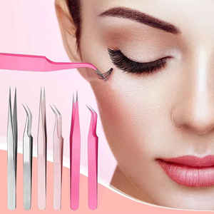 6 Pinzas de Precisión Antiestáticas de Acero Inoxidable Reutilizables de Alta Calidad para Extensión de Pestañas, Rectas y Curvas - Product Image 6