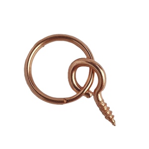 Gancho de cuerda de acero chapado en zinc con certificación ISO, Perno de anillo de enganche autorroscante con ojo de tornillo de gancho y anillo soldado (Métrico y pulgadas) - Product Image 1