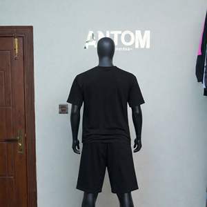 Conjunto de Camiseta y Pantalones Cortos de Verano Personalizados, de Algodón, Talla Grande, de Alta Gama, Transpirables, con Hombros Caídos, Ropa para Hombre - Product Image 4