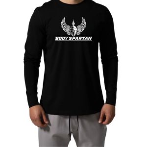 Camiseta Deportiva de Manga Larga Negra para Hombre, Cuello Redondo, Algodón Premium, para Entrenamiento, Running, Estilo Casual - Product Image 3