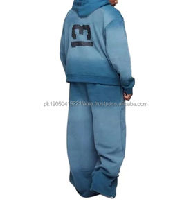 Conjunto Deportivo de Sudadera con Capucha y Pantalones de Chándal para Hombre, Diseño Personalizado OEM, Lavado Ácido, 100% Algodón, Cortavientos, Transpirable, Talla Grande, Invierno - Product Image 2