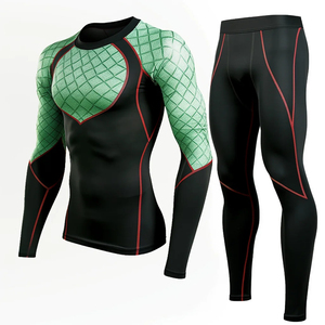 Ensemble de rashguard de compression premium unisexe, vêtements de sport respirants à séchage rapide, chemise à manches longues et pantalon UPF50+ pour la remise en forme - Product Image 3