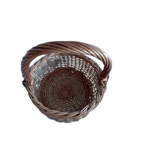 Classic European Style <b>Wicker</b> Hamper Double Split Half Moon Lids Rattan Picnic <b>Basket</b> with Fixed Arched Top Handle Gift <b>Storage</b> - Product Image 3