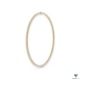 Collier tennis en or jaune 24,06 CT avec diamants de laboratoire taille émeraude en or massif 14 carats - Product Image 2