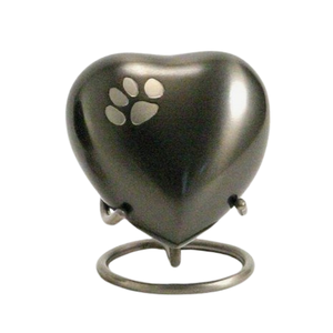 Paw Print Heart Shape Personalized <b>Memorials</b> <b>Keepsake</b> Cremation Urn with Stand Decorated Metal Burial Funeral Urns - Product Image 2