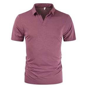 Chemise polo OEM & ODM à manches courtes, en coton coloré uni, chemises polo personnalisées avec logo - Product Image 1