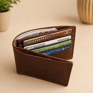 กระเป๋าสตางค์หนังแท้พรีเมียมสำหรับผู้ชาย ดีไซน์บาง ป้องกัน RFID พับได้ รับทำโลโก้ตามสั่ง ขายส่ง OEM คุณภาพสูง ส่งออก แฟชั่น - Product Image 2