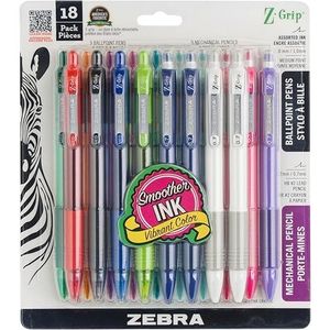 Juego de Bolígrafo Retráctil Z-Grip y Lápiz Mecánico de Punta Mediana # 2 HB Lápices de Grafito con Tinta de Colores Surtidos para Material Escolar - Product Image 1