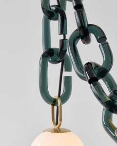 Chaîne en résine de qualité supérieure, maillons givrés rose clair, sculpture murale en résine translucide, chaîne multi-brins pour décoration murale - Product Image 3