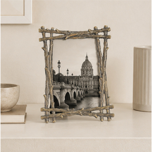 Antique Bronze Metal <b>Twig</b> Photo Frame Luxury Nature-Inspired Faux Branch Picture Frame for Tabletop Home <b>Decor</b> and Wedding Gifts - Product Image 4