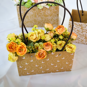 OEM Custom Kraft <b>Paper</b> Flower Gift Bag with Handle Printed Florist <b>Bouquet</b> Packaging Eco Friendly Manufacturer - Product Image 4