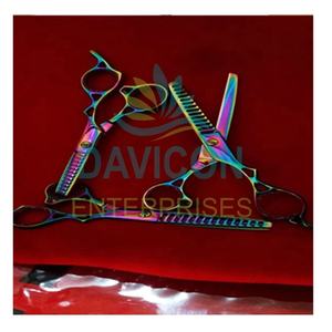 Ensemble ciseaux professionnels en titane pour couper les cheveux, outil de SALON, SET de finition - Product Image 1