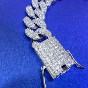 Chaîne cubaine en moissanite couleur D VVS, en argent sterling 925 plaqué or, bracelets unisexes tendance, Dvars Diamond DMB-59 - Product Image 4