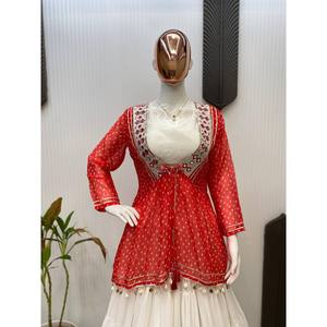 Hermosos Conjuntos Mujer Party Wear Lehenga Choli y Koti - Product Image 2