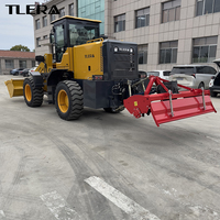 Wheel Loader 3 Ton Buatan Pabrik Cina, Bucket Depan, Rotary Cultivator Belakang, Multifungsi