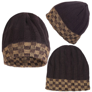 New Winter Plaid/Camouflage/Dot Pattern Solid Color <b>Beanie</b> <b>Hat</b> Warm Outdoor Sports Business Logo Beach <b>Hat</b> 100% OEM - Product Image 2