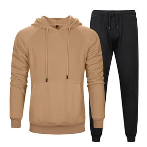 Conjunto Deportivo Informal para Hombre, Sudadera con Capucha y Pantalones Jogger de Felpa, Estilo Raglán - Product Image 2